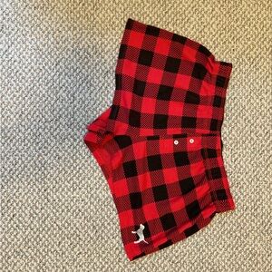 PINK Victoria's Secret Red and Black Checkered High Waist Shorts